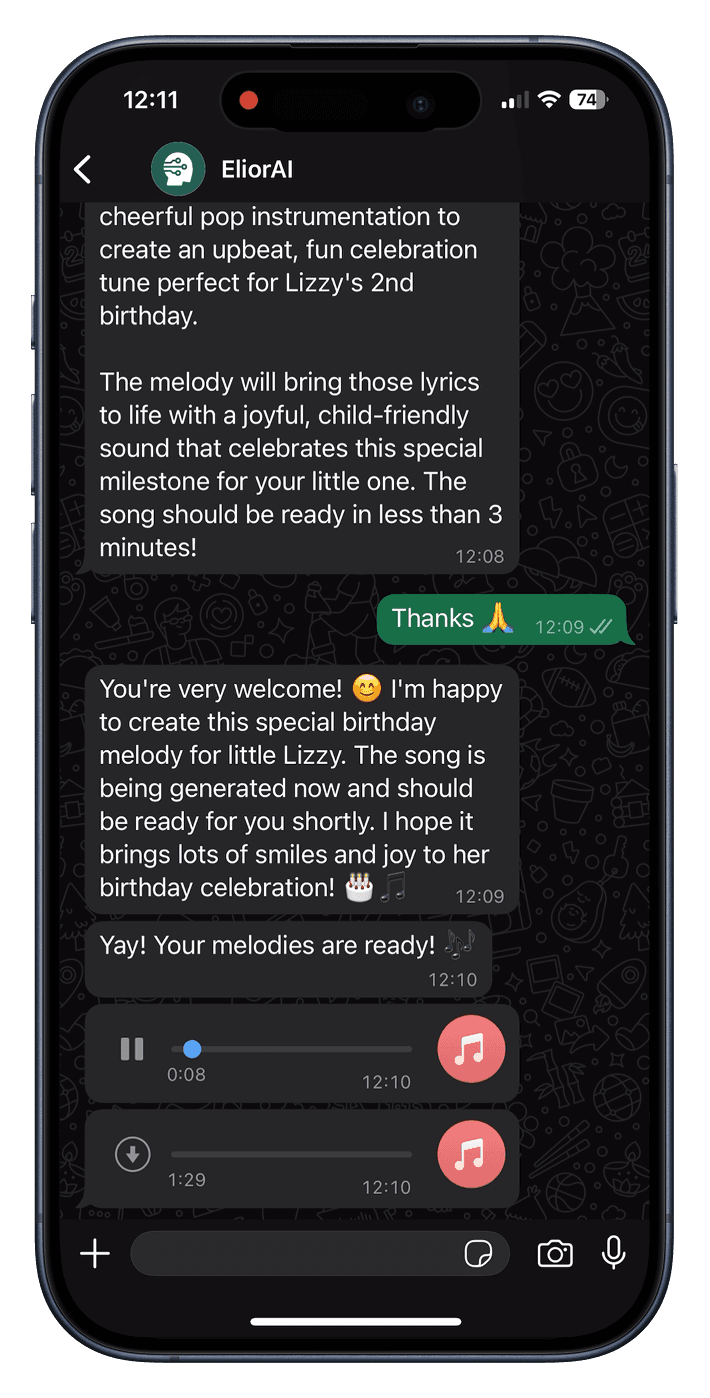 Custom Songs for Life's Special Moments example 1